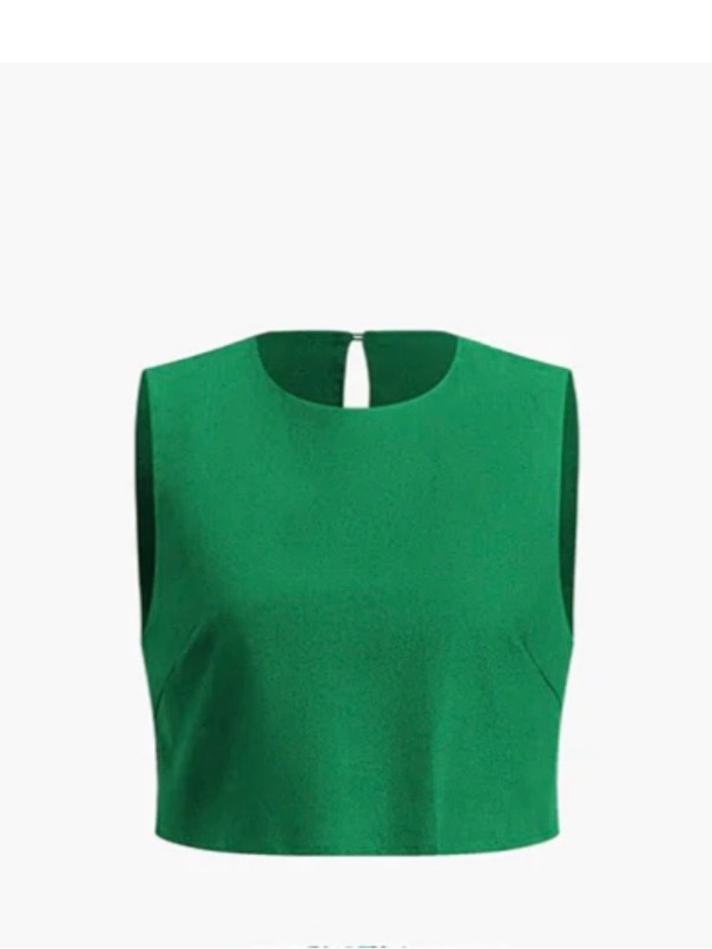 Commense Green Sleeveless Crop Tank Top